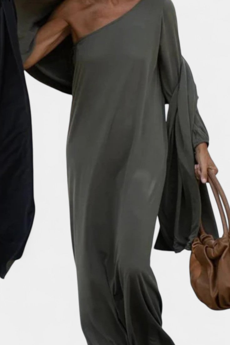 Maddie Vestido Midi Un Hombro Elegante Colección Exclusiva