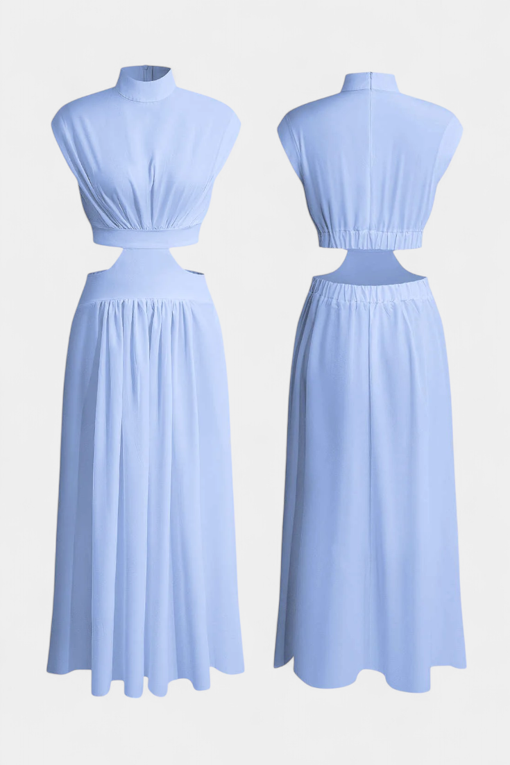 Jocelyn Conjunto Largo Minimalista Exclusivo Escote Alto