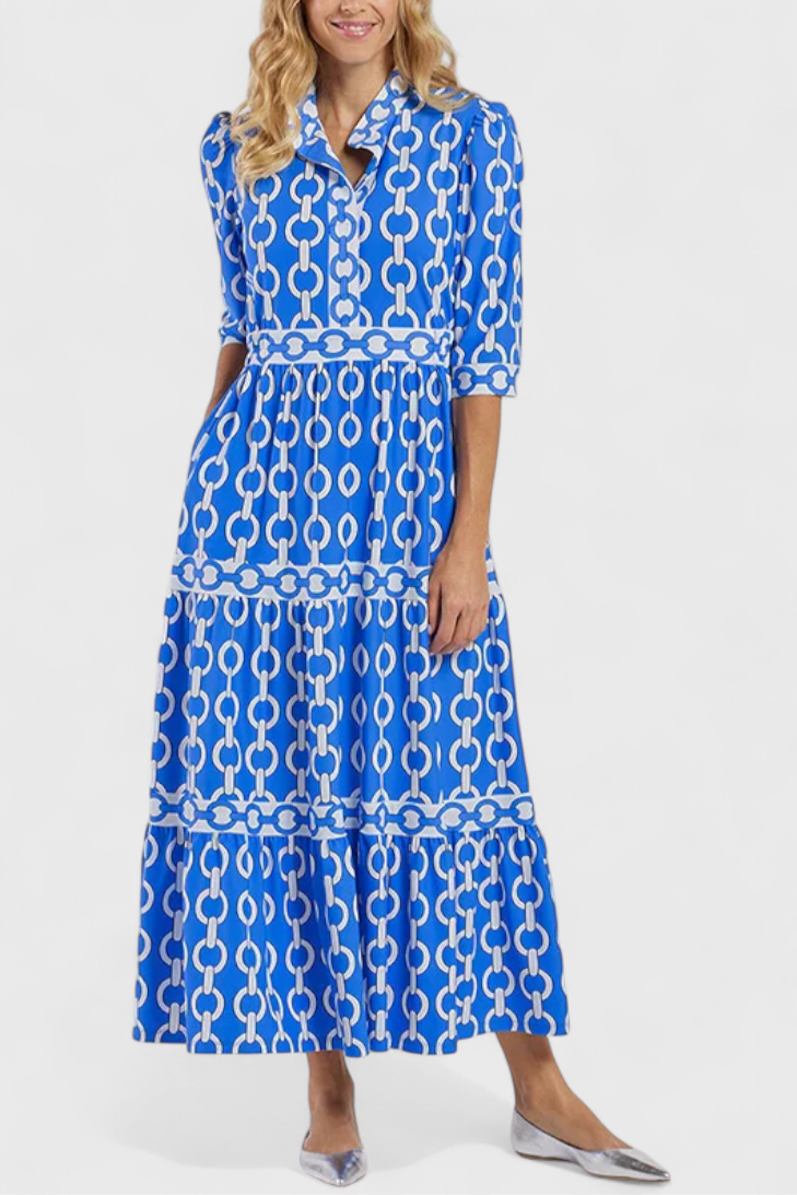 Casilda Vestido Midi Estampado De Cadenas Exclusivo