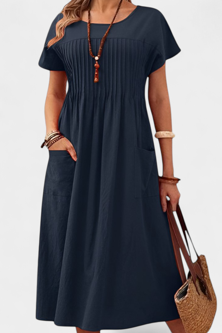 Lottie Vestido Midi Con Bolsillos Colección Luxe Exclusiva