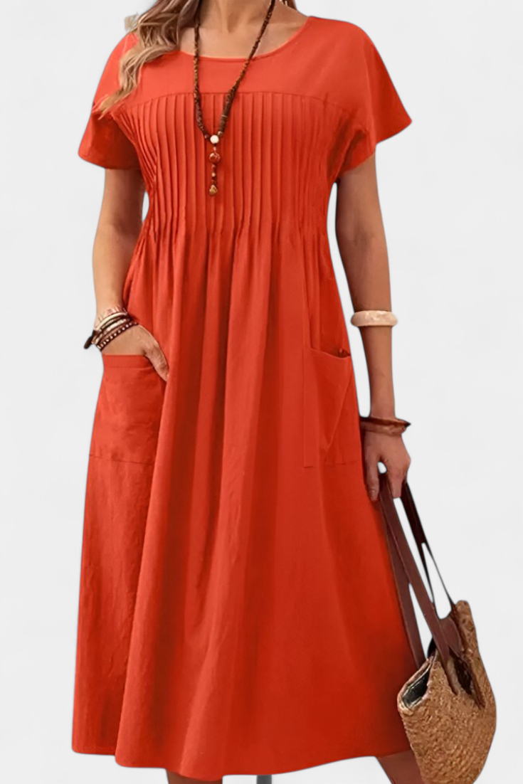Lottie Vestido Midi Con Bolsillos Colección Luxe Exclusiva