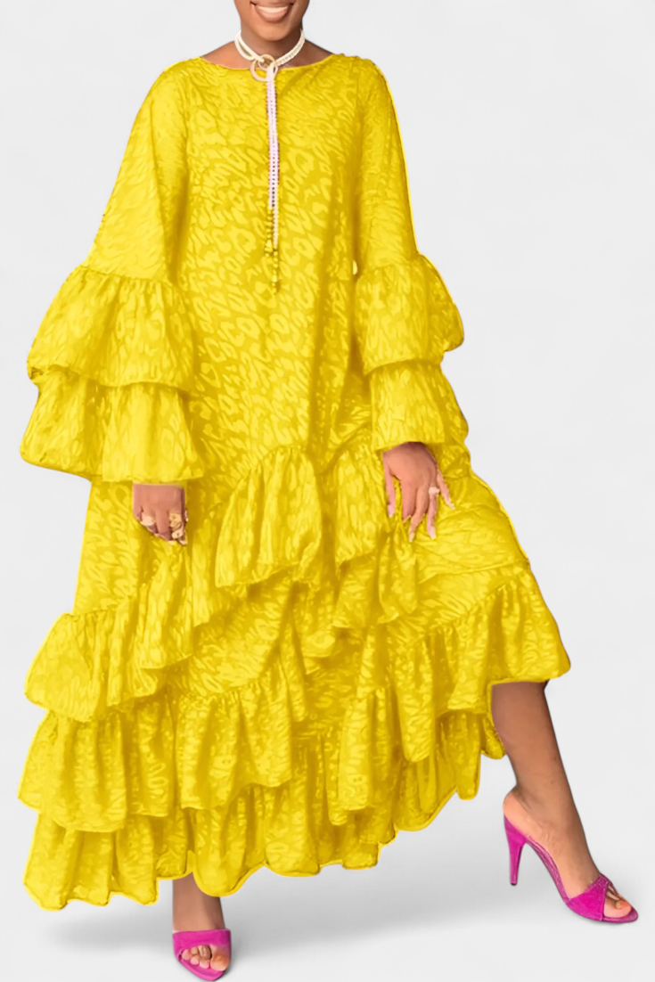 Eliselle Vestido Maxi Asimétrico Exclusivo Plisados