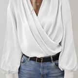 Quinn Blusa Elegante Manga Larga Escote V Colección Premium