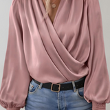 Quinn Blusa Elegante Manga Larga Escote V Colección Premium