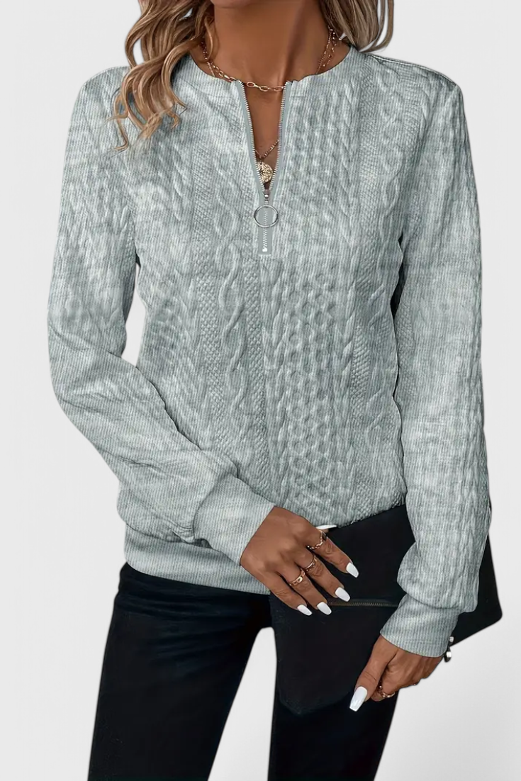 Zoey Jersey de Punto Premium con Cremallera Pulida Exclusiva