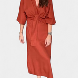 Ainhoa Vestido Con Nudo Frontal Escote En V Exclusivo