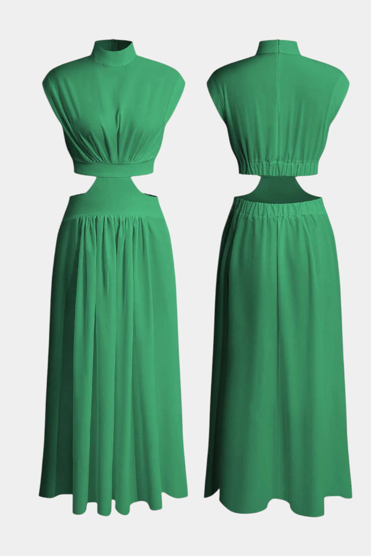 Jocelyn Conjunto Largo Minimalista Exclusivo Escote Alto