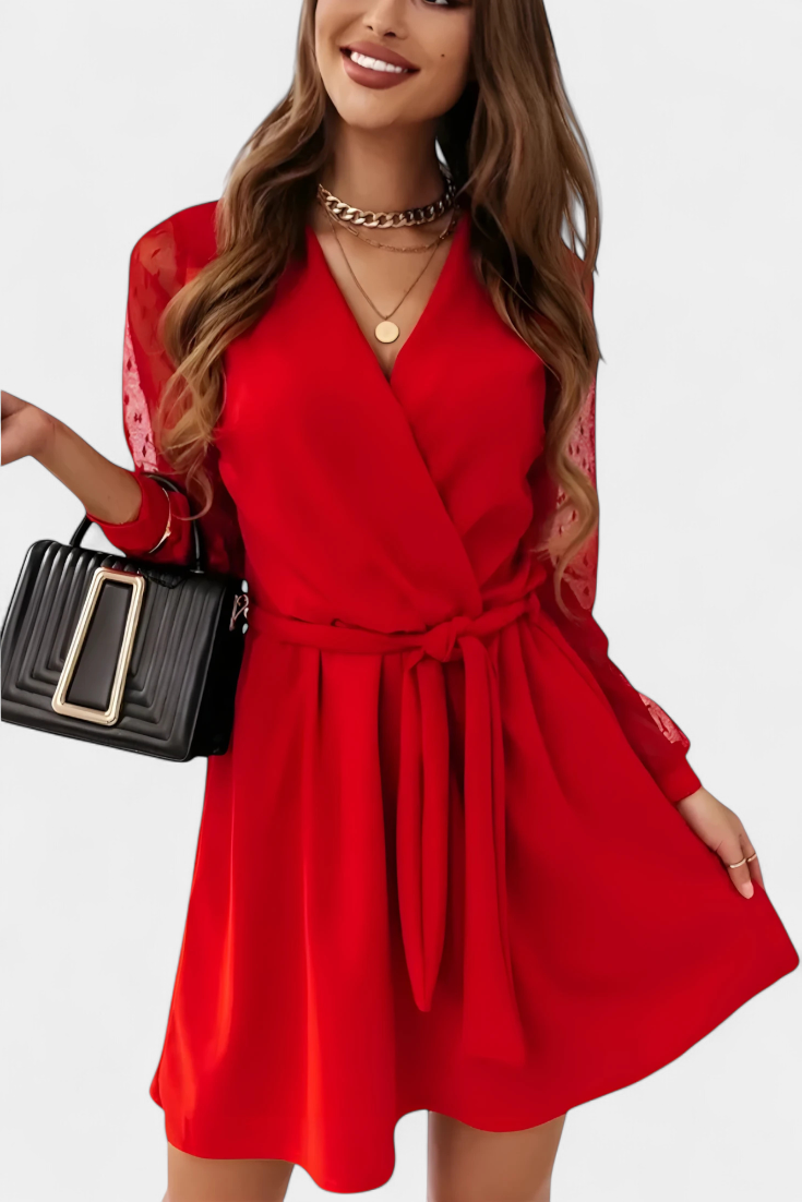 Calandra Vestido Mini Elegante Con Escote Exclusivo