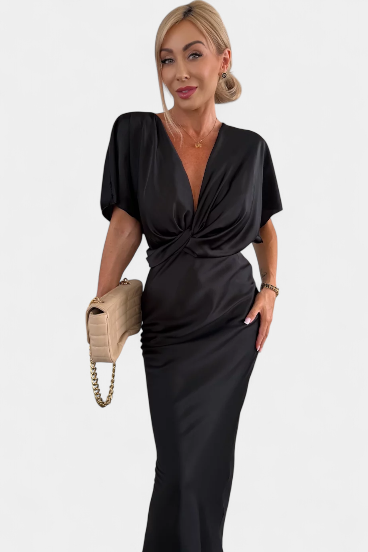 Emryn Vestido Suave Nudo Cruzado Colección Exclusiva