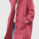 Penélope Abrigo Invierno Capucha Tejido Grueso Exclusiva