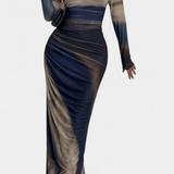 Galene Vestido Midi Ajustado Con Capa Colección Couture