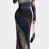 Galene Vestido Midi Ajustado Con Capa Colección Couture