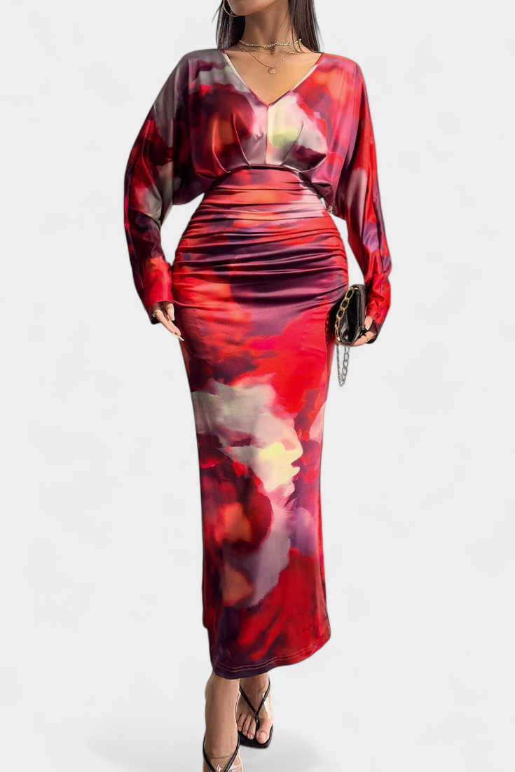 Eulalie Vestido Colección Murciélago Mangas Cuello En V