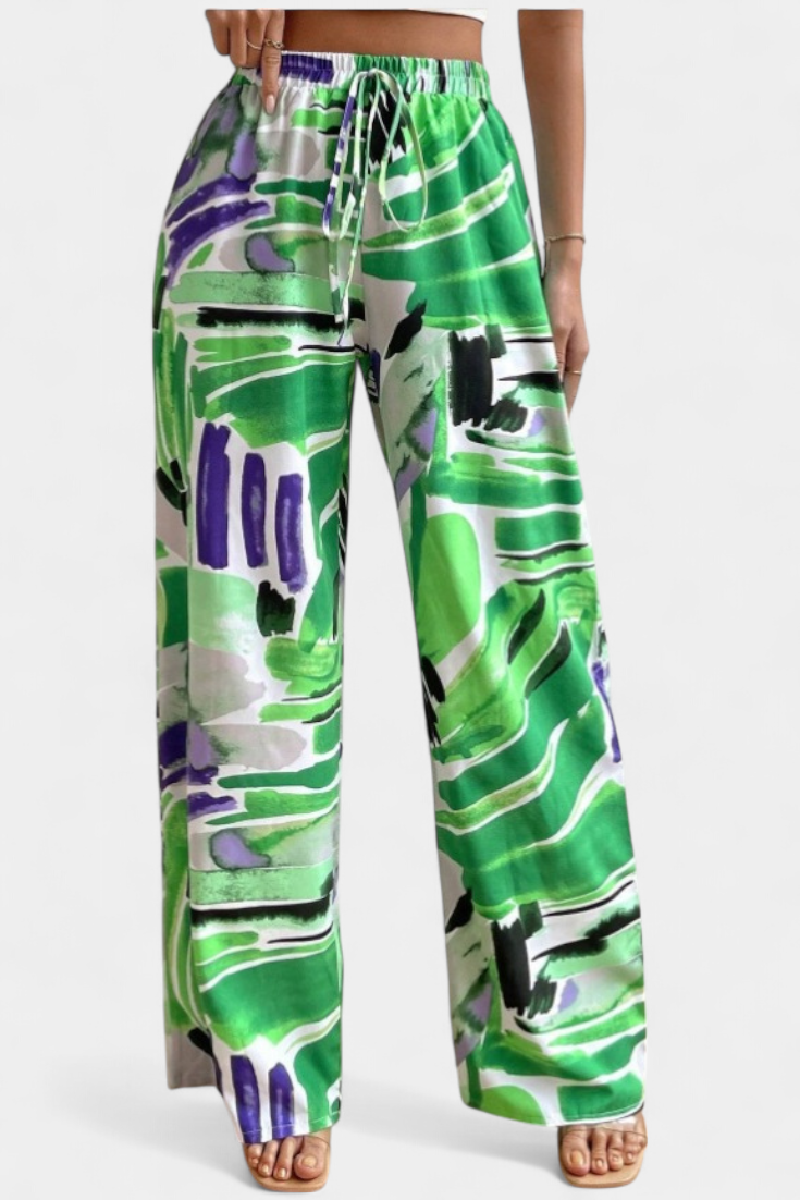 Senda Pantalón Pierna Ancha Estampado Abstracto Colección
