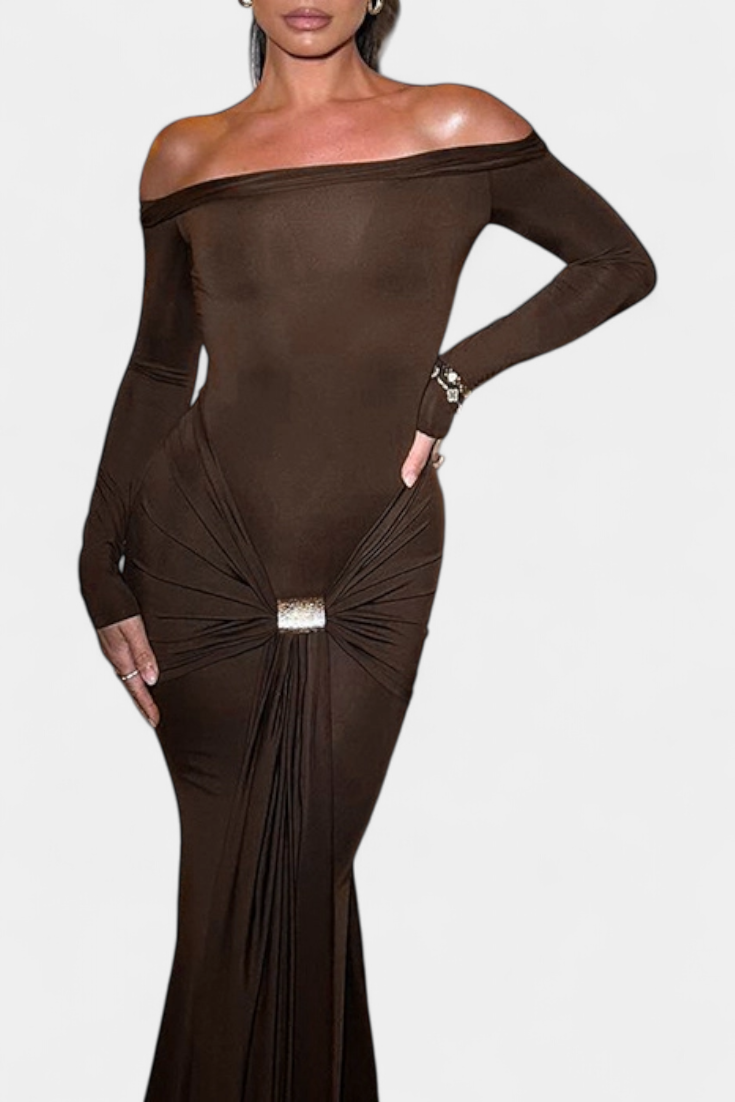 Vesna Vestido Cruzado Un Hombro Colección Exclusiva