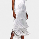Saidey Vestido Halter Con Flecos Espalda Descubierta Edicion