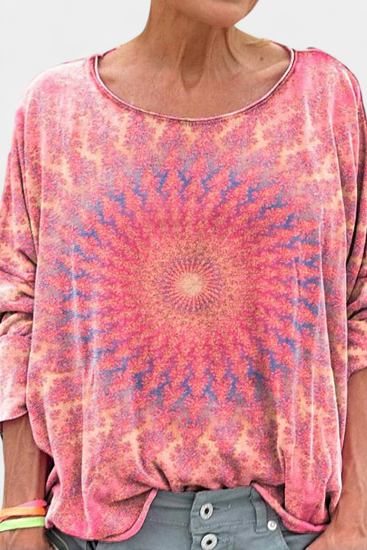 Omari Blusa Holgada Estampado Bohemio Retro Exclusiva