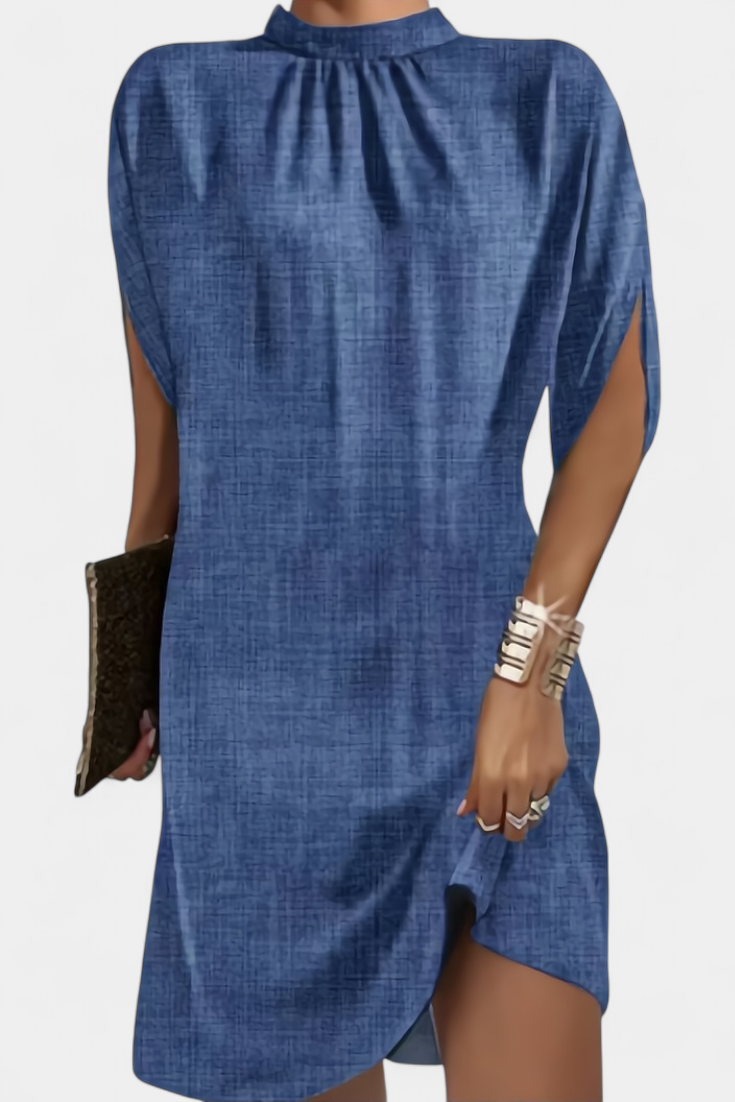 Haruna Vestido Midi Atemporal Monocromo Redondo Élite