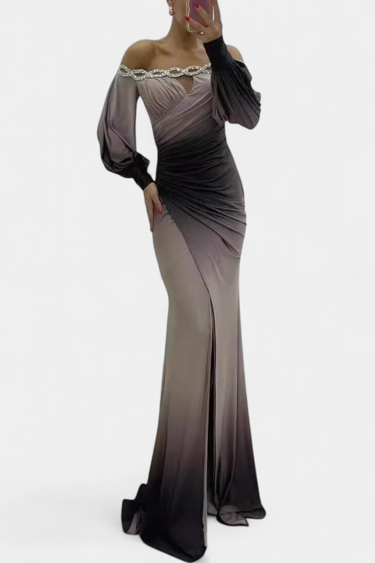 Julitta Vestido Maxi Ombre Hombros Descubiertos Exclusivo
