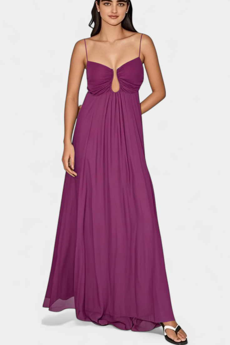 Elettra Vestido Maxi Tirantes Finos Drapeado Exclusivo
