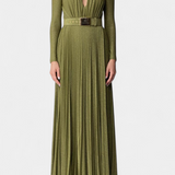 Raisa Vestido Largo Plisado Escote Profundo Exclusivo
