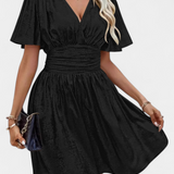 Adalee Vestido Seda Escote V Cintura Cruzada Exclusivo