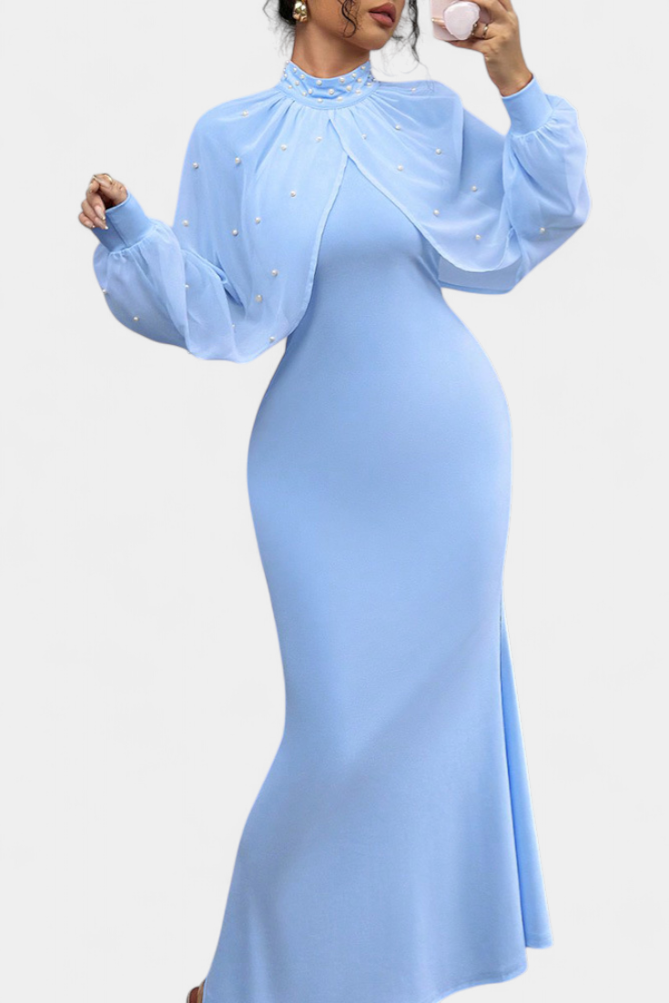 Atenea Vestido Halter De Malla Con Mostacillas Exclusivas