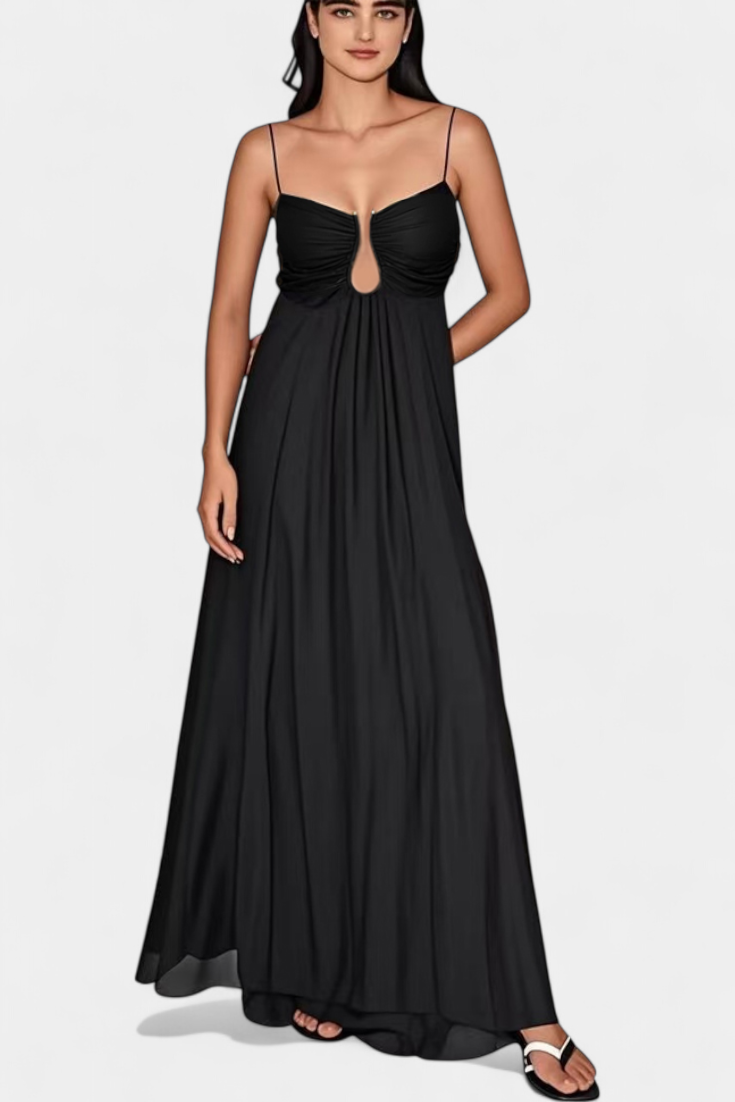 Elettra Vestido Maxi Tirantes Finos Drapeado Exclusivo