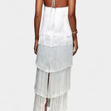 Saidey Vestido Halter Con Flecos Espalda Descubierta Edicion