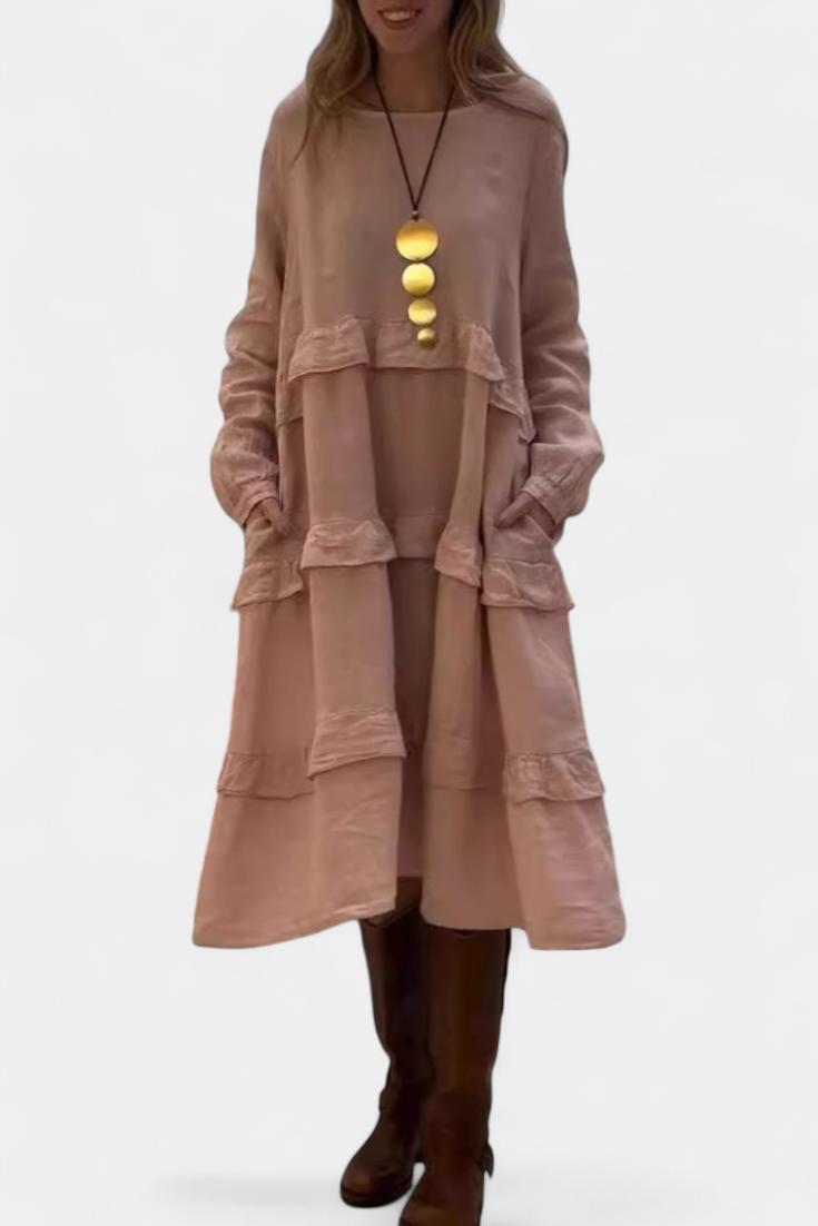Jada Vestido Sudadera Volantes Exclusiva Casual-Chic