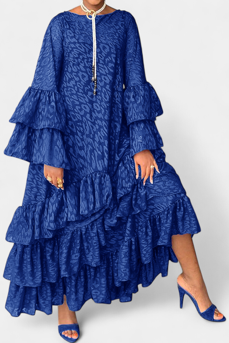 Eliselle Vestido Maxi Asimétrico Exclusivo Plisados