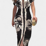 Diva Vestido Largo Tejido Premium Floral Exclusivo