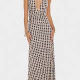 Melodía Vestido Maxi Lunares Halter Edición Limitada