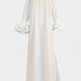 Ramona Vestido Largo Seda Exclusivo Con Cuello Camisero