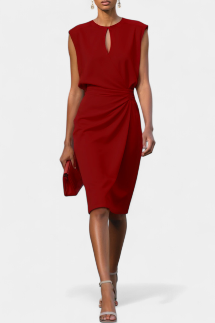 Mona Vestido Midi de Manga Larga Cuello Redondo Exclusiva