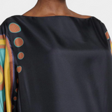 Kiara Vestido Maxi Retro con Flecos de Plumas Exclusivo