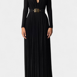 Raisa Vestido Largo Plisado Escote Profundo Exclusivo