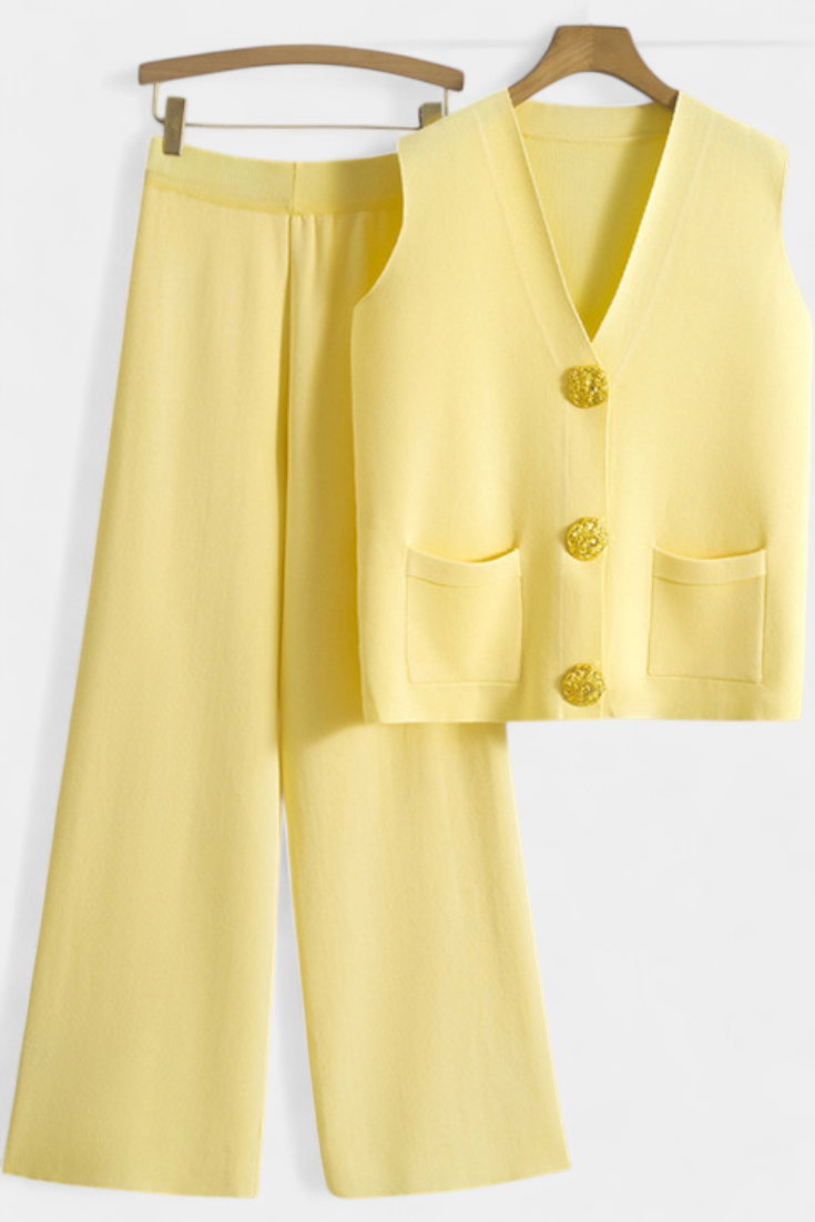 Jacey Conjunto de Punto Chaleco y Pantalón Edición Exclusiva