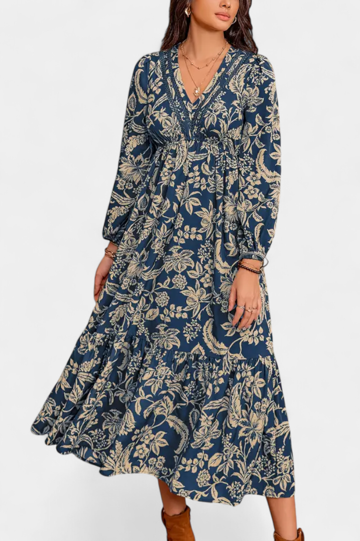 Lunetta Vestido Maxi Bohemio Estampado Floral Exclusivo