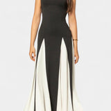 Catalina Vestido Maxi Bicolor De Tirantes Finos Exclusiva