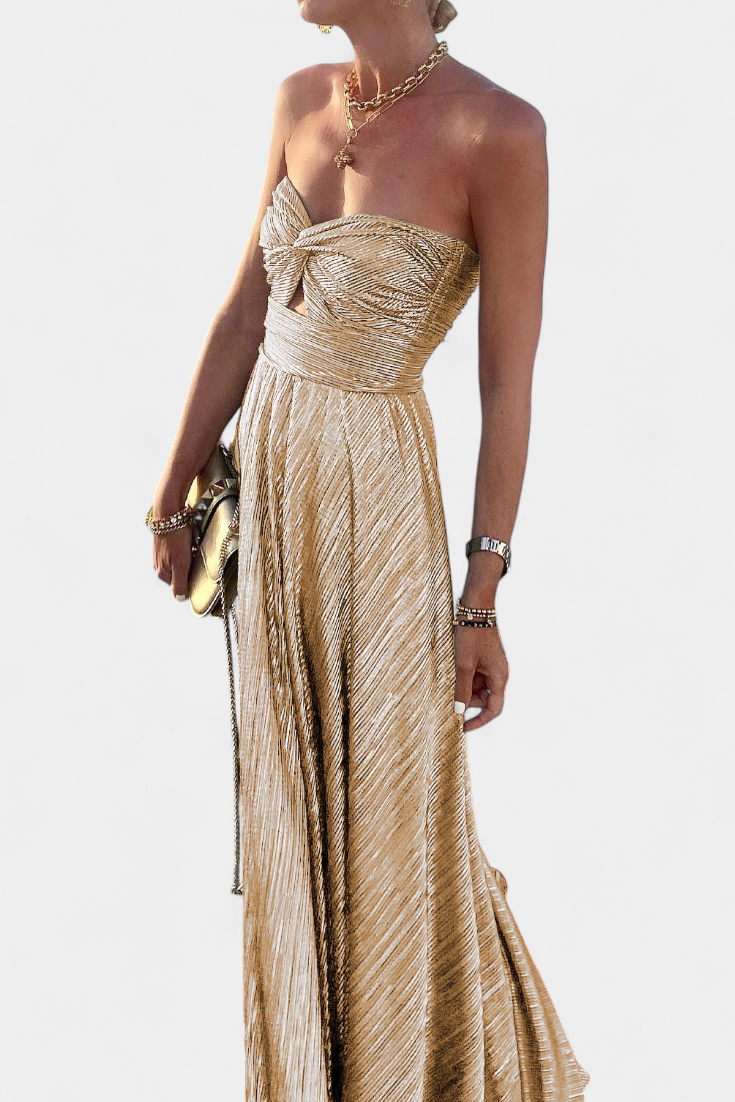 Onelia Vestido Sin Tirantes Metalizado Iridiscente Unico