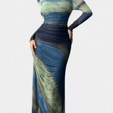 Galene Vestido Midi Ajustado Con Capa Colección Couture