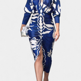 Diva Vestido Largo Tejido Premium Floral Exclusivo