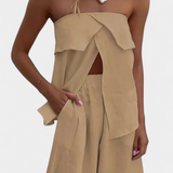 Oriana Conjunto Strapless Colección Exclusivo Falda Abierta