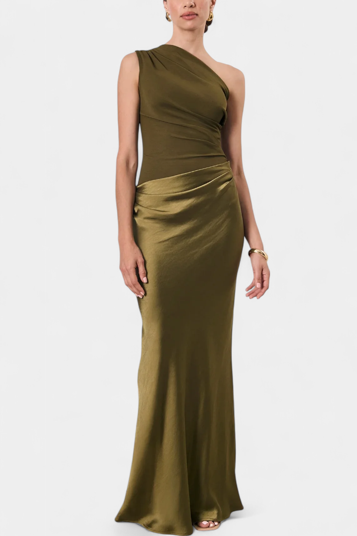 Ottavia Vestido De Fiesta Plisado Exclusivo Un Solo Hombro