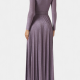 Raisa Vestido Largo Plisado Escote Profundo Exclusivo