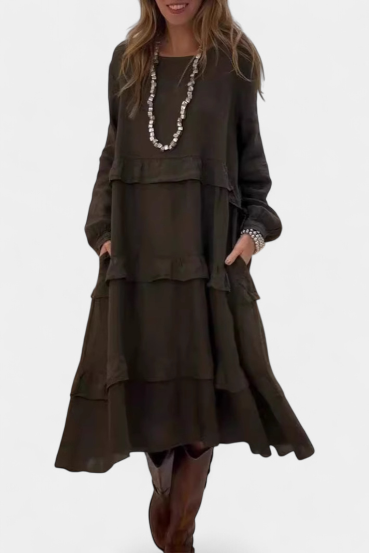 Jada Vestido Sudadera Volantes Exclusiva Casual-Chic