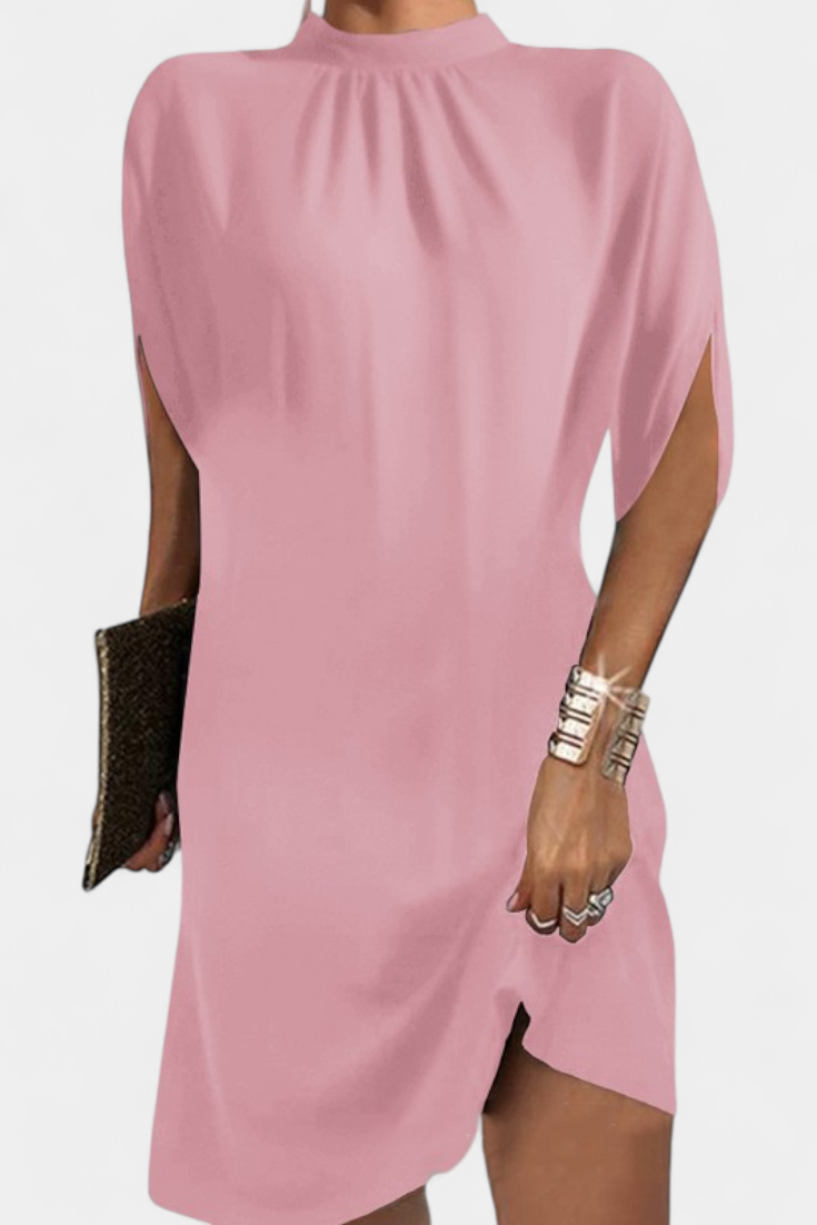Haruna Vestido Midi Atemporal Monocromo Redondo Élite