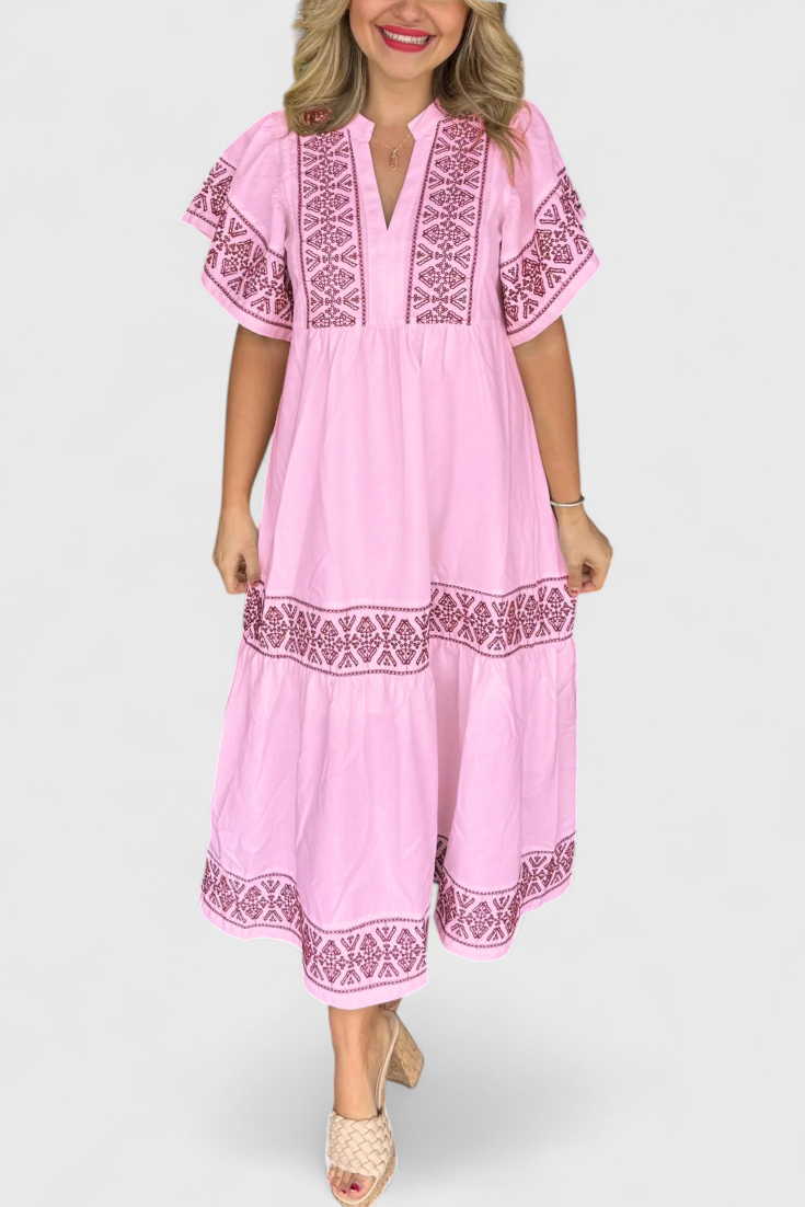 Allona Vestido Maxi Boho Colección Exclusiva Escote V
