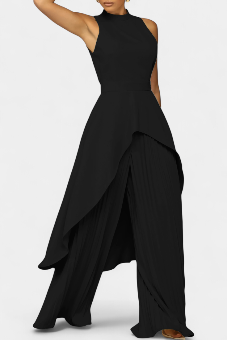 Chrysoula Conjunto Asimétrico Pantalón Plisado Exclusivo